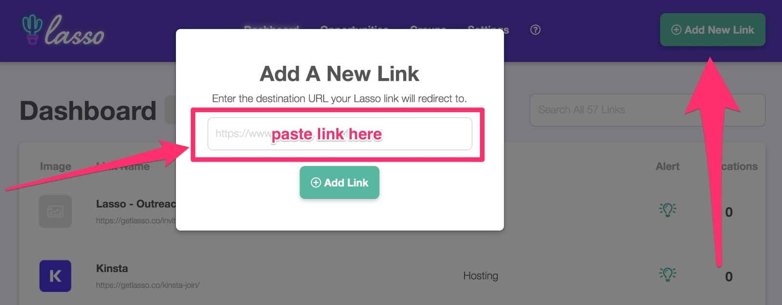 adding new links to lasso