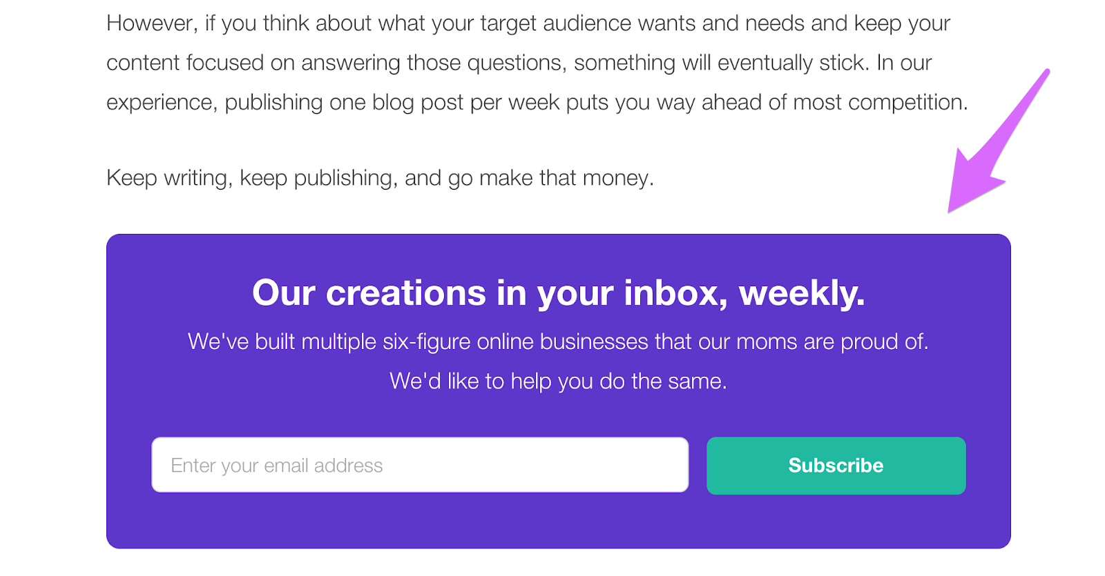 lasso email opt-in box at the end of every blog post