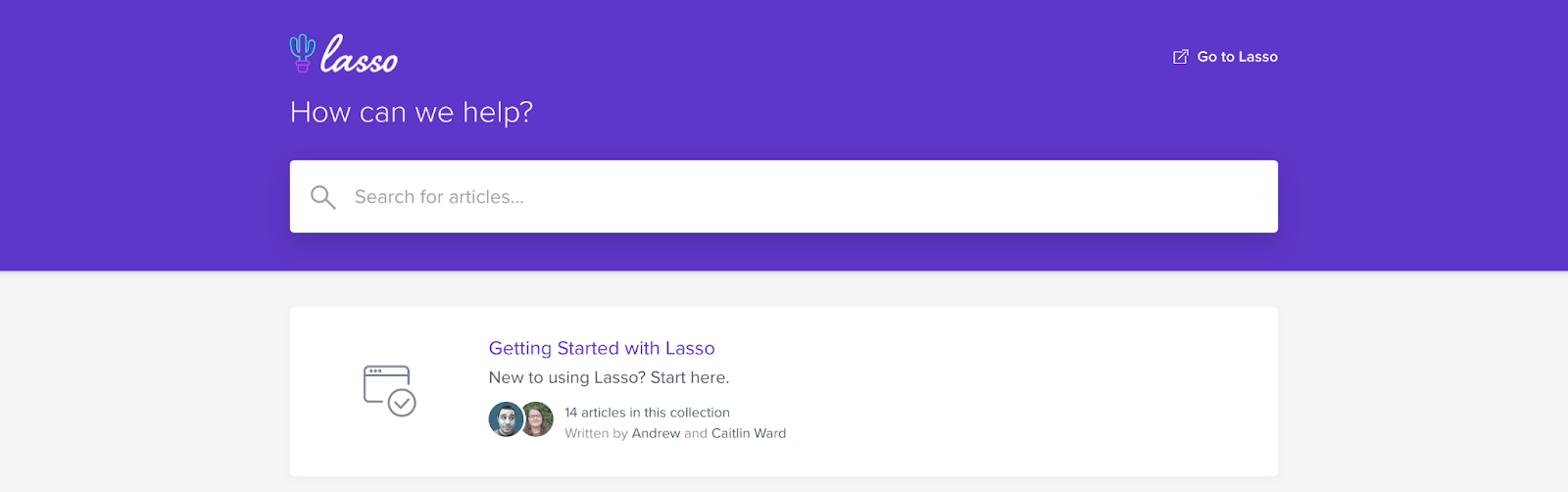 lasso help page