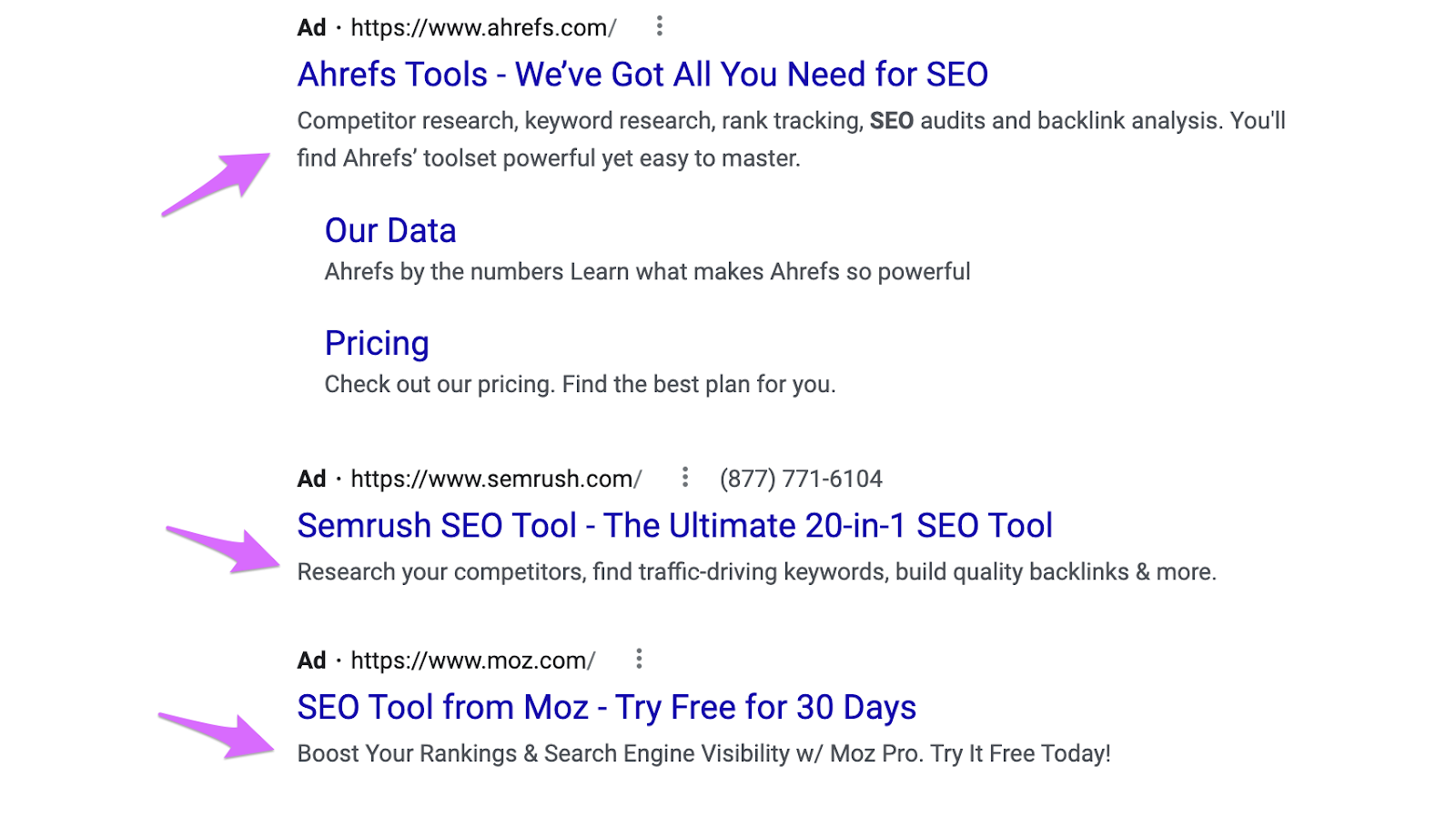 ad placement in the serp