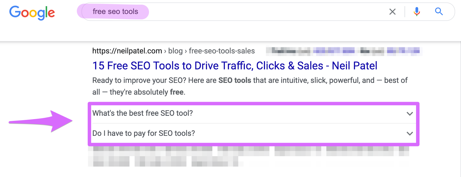 faq style rich snippet in serps