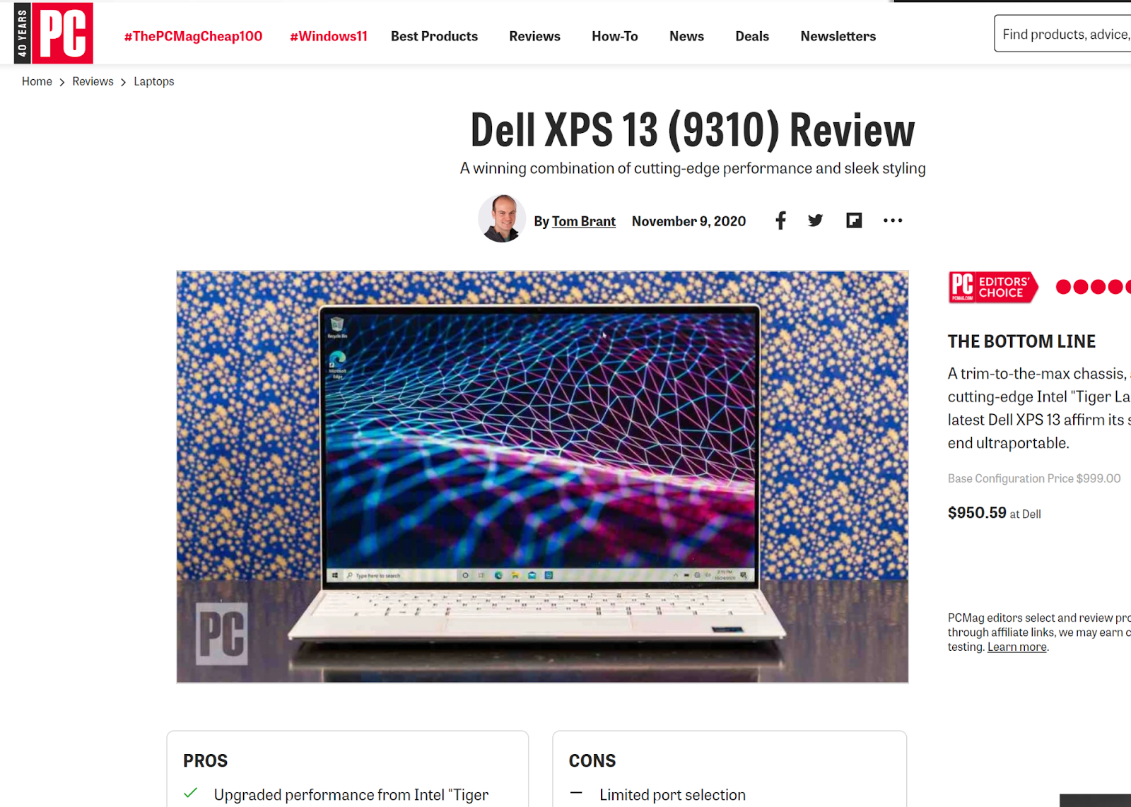 dell xps 13 single product review from PC Mag